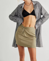 FREE PEOPLE Night Dreamer Twist Mini Skirt in Tropical Nut