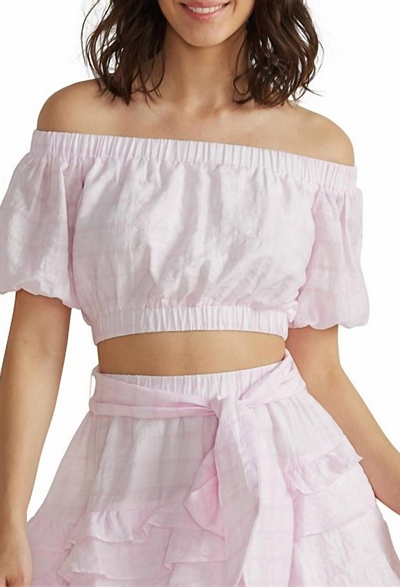 Minkpink Nive Cropped Top In Pink White Combo In Multi