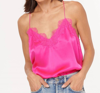 Cami Nyc Racer Charmeuse Cami In Neon Pink In Magenta