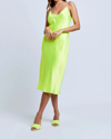 L AGENCE Jodie V-Neck Slip Dress in Chartreuse