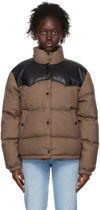 Rag & Bone Brown Cal Houndstooth Down Jacket In Brownchk
