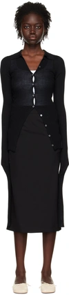 Quira Ssense Exclusive Black Spread Collar Cardigan In Black