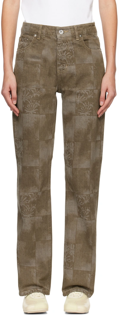 Ok Khaki Laser Jeans In Khaki Gray