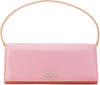 Mach&mach Crystal Bow Patent Leather Baguette Bag In Pink
