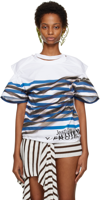 Y/PROJECT WHITE JEAN PAUL GAULTIER EDITION MARINIERE T-SHIRT