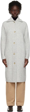 Vince Grey Collar Cardigan Jacket In Heather Grey