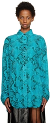 Atlein Blue Snake Print Shirt In C0923 Snake Print Tu