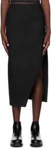 ALEXANDER MCQUEEN BLACK SLASHED MIDI SKIRT