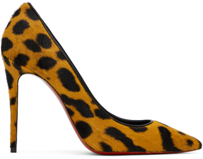 Christian Louboutin Kate 100 Leopard-print Calf Hair Pumps In Spicy Black