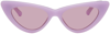 Attico Purple Linda Farrow Edition Dora Sunglasses In Pink/yellow Gold/pin