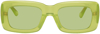Attico Green Linda Farrow Edition Marfa Sunglasses In Green/yellow Gold/gr