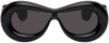 Loewe Beveled Anagram Acetate Oval Sunglasses In Gray