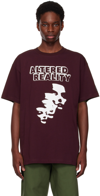 Raf Simons Altered Reality Cotton T-shirt In Dark Aubergine