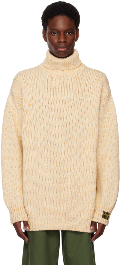 Raf Simons Wool And Mohair-blend Turtleneck In Ecru Yellow