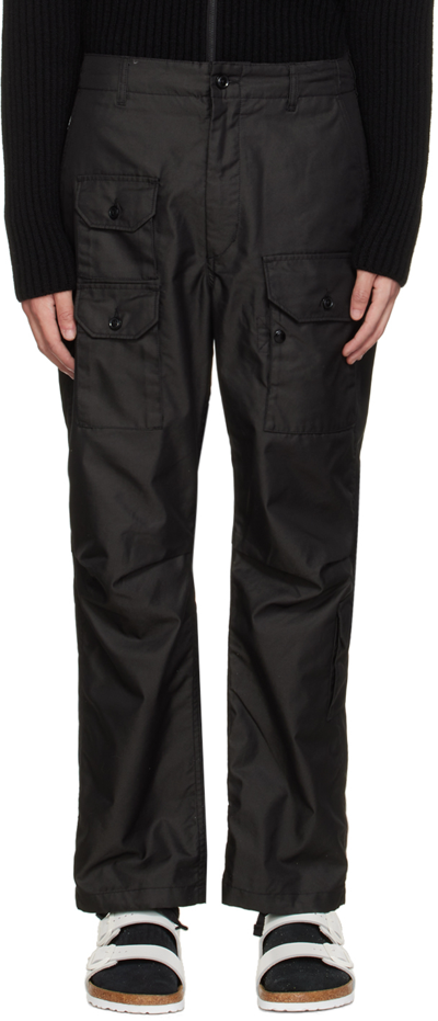 Engineered Garments Black Flight Cargo Trousers In Zt107 Black