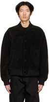 424 Black Paneled Leather Jacket In 99 Black
