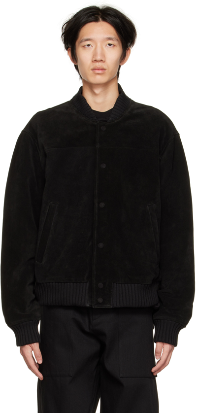 424 Black Paneled Leather Jacket In Schwarz