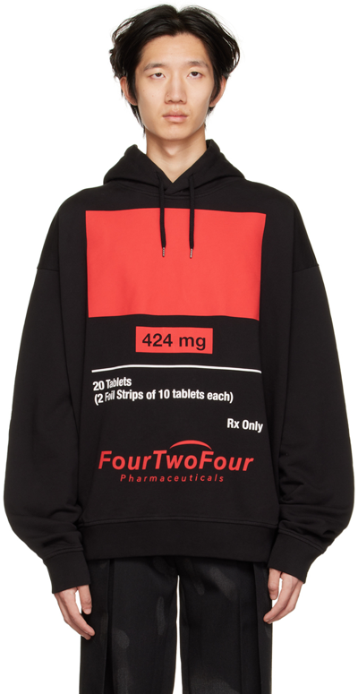 424 Logo-print Pullover Hoodie In 99 Black