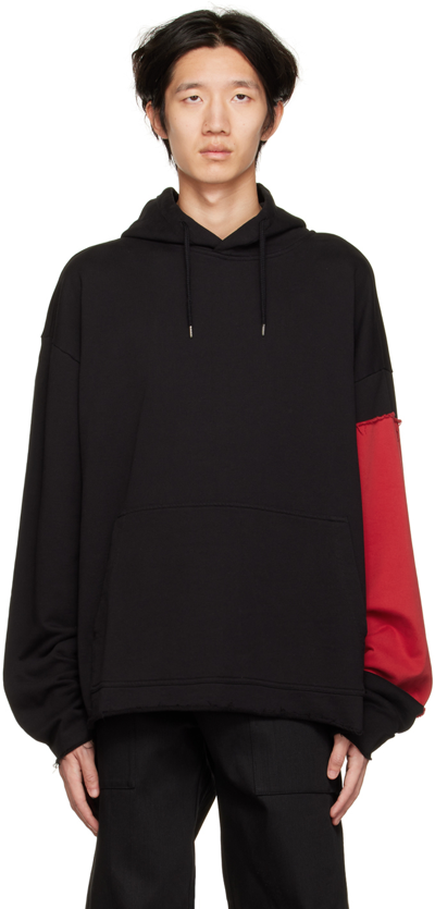 424 Contrast Panel Sleeve Cotton-jersey Hoody In Black