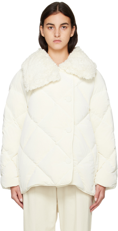 Ienki Ienki Off-white Queen Down Jacket In Powder Pearl