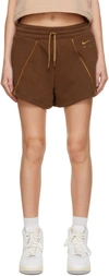 Nike Women's Air High-rise Fleece Shorts In Cacao Wow/ale Brown/