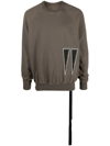 RICK OWENS DRKSHDW TRIANGLE-PATCH CREW-NECK SWEATSHIRT