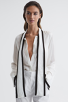 Reiss Calli Tux Blouse In Ivory