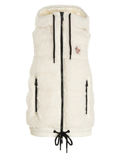 Moncler Teddy Fleece Gilet In White