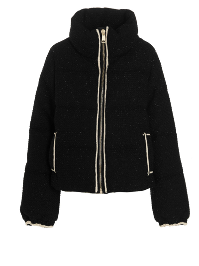 Nicole Benisti Women's Kensington Tweed Noir Puffer Jacket In Black