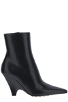 Bottega Veneta Women's Point Leather Ankle Boots In Black