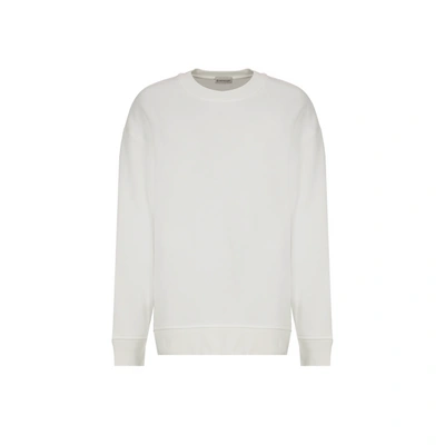 Moncler Cotton Jersey Logo Sweatshirt In White