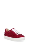 Betsey Johnson Kids' Sidny Crystal Sneaker In Red