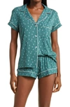 Eberjey Sleep Chic Short Pajamas In Forest Foil Evergreen/ Ivory