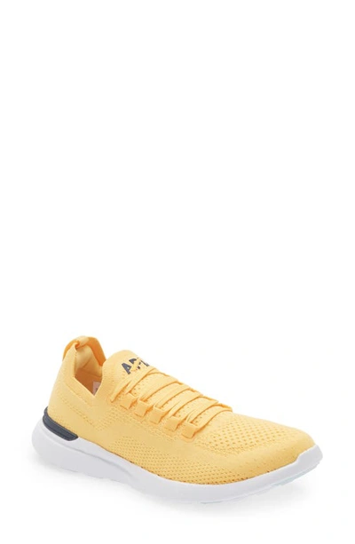 Apl Athletic Propulsion Labs Techloom Breeze Knit Running Shoe In Marigold / Midnight / White