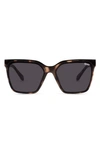 Quay Level Up 51mm Square Sunglasses In Milky Tortoise / Black