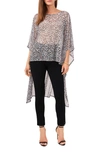 Chaus Printed Mesh High-low Top In White