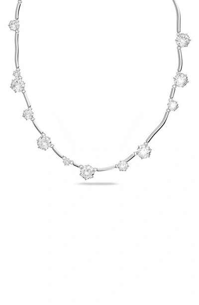 Swarovski Silver-tone Constella Crystal All Around Necklace, 19-3/4" + 2" Extender In Rhodium