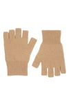 Vince Boiled Cashmere Fingerless Gloves In Beige