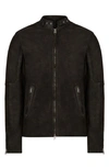 Allsaints Cora Leather Jacket In Anthracite Gray