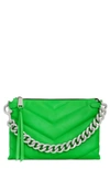 Rebecca Minkoff Edie Maxi Leather Crossbody Bag In Neon Green
