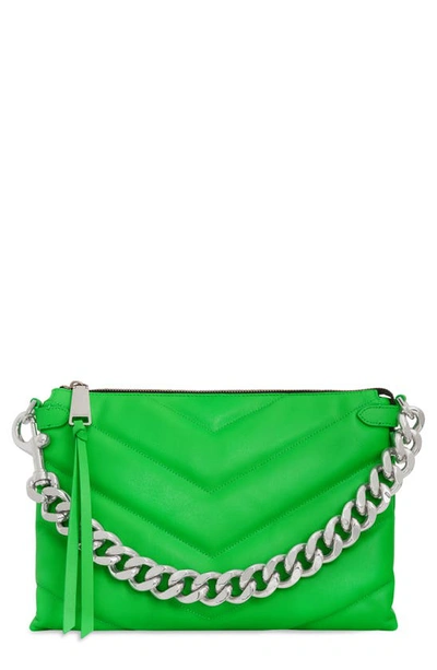 Rebecca Minkoff Edie Maxi Leather Crossbody Bag In Neon Green