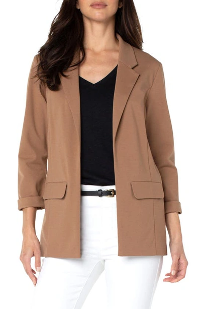 Liverpool Los Angeles Princess Detail Unlined Boyfriend Blazer In Brown