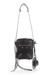 Balenciaga Black Leather Le Cagole Men Crossbody Bag In Black