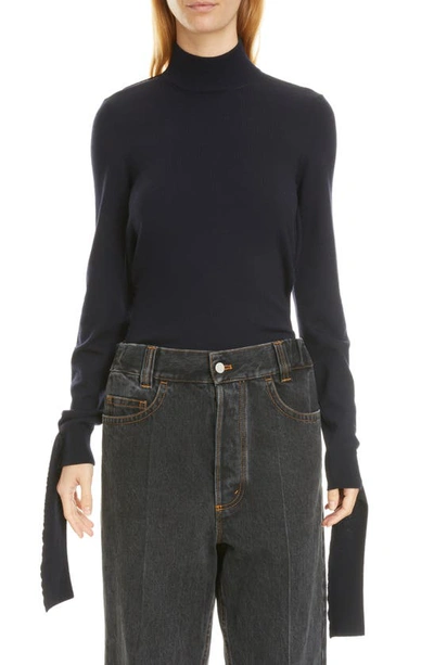 Meryll Rogge Open-back Mock Turtleneck Jumper In Navy