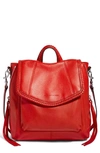Aimee Kestenberg All For Love Convertible Leather Backpack In Corvette Red