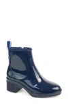 Kate Spade Puddle Vinyl Zip Rain Booties In Blazer Blue/ Blue Glow