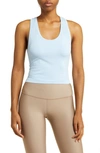 Sweaty Betty Athlete Crop Seamless Tank Top In Breeze Blue