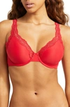 Wacoal Softly Styled Lace-trim Underwire Bra In Barbados Cherry