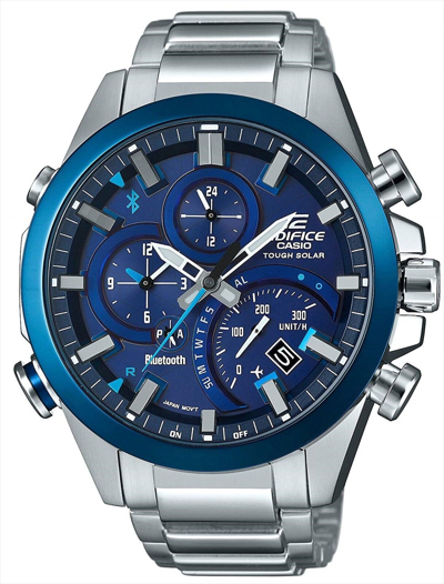 Pre-owned Casio 2017 Edifice Time Traveler Eqb-501db-2ajf Smartphone Link Men's Watch