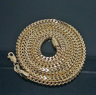 Pre-owned Globalwatches10 Real 10k Yellow Gold 3mm Franco Chain 24" Inch Necklace 100% Authentic 10kt Gold